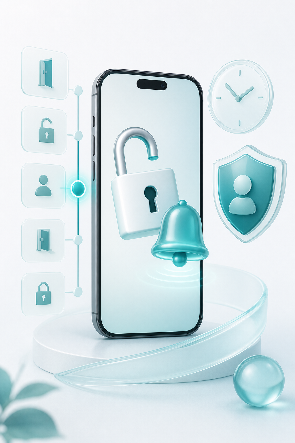 Privacy-focused iPhone unlock monitoring artwork